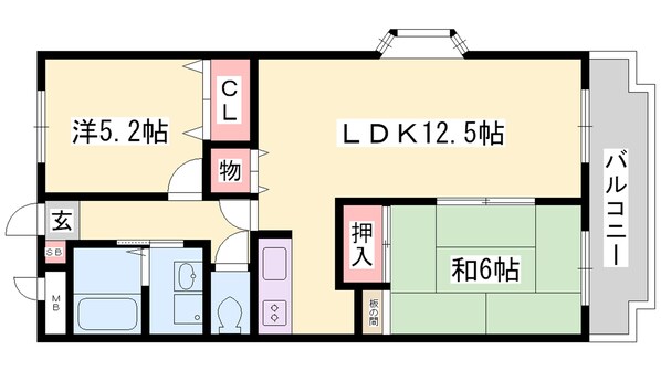 英賀保駅 徒歩9分 3階の物件間取画像